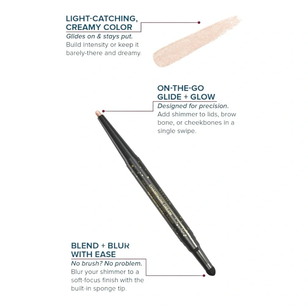 Dear Midnight Dual-Ended Eyeshadow Stick & Blender Champagne Dream (gold pearl)